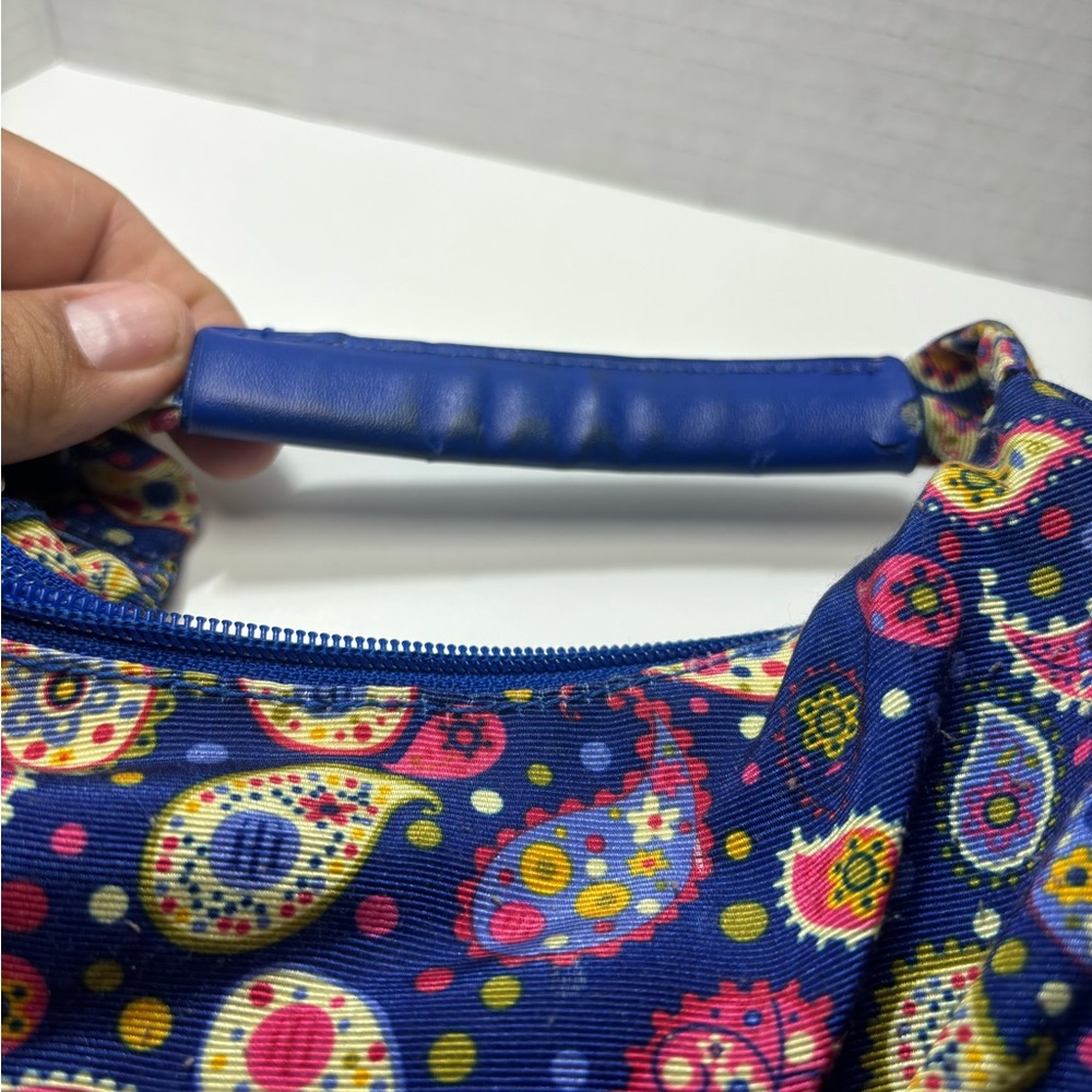 Vintage Tommy Hilfiger Blue Paisley HT logo Tote Bag Nylon‎ Changeable Shape - Picture 6 of 13